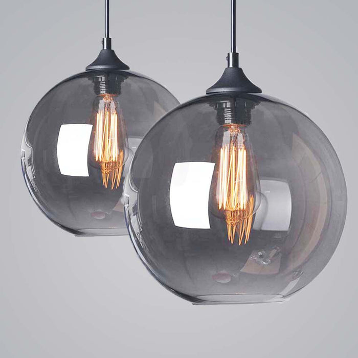 Grey Pendant with Brass Plated Glass Shade E27*1