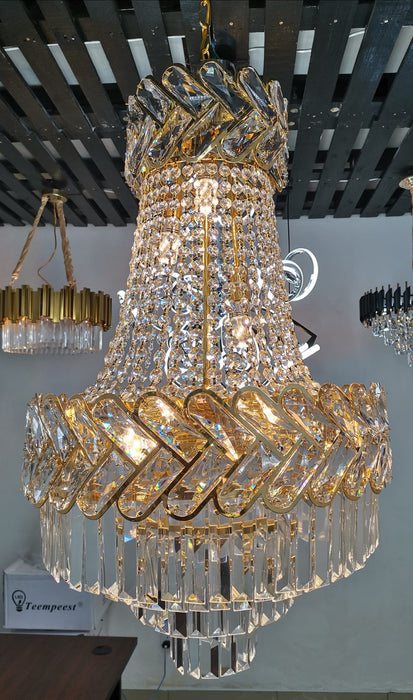 K9 Original Crystal Round Chandelier Light With Gold