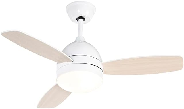 Modern White Compact Interchangeable Colour Blades LED Ceiling Fan Light -Modern Ceiling fan with light white with remote control