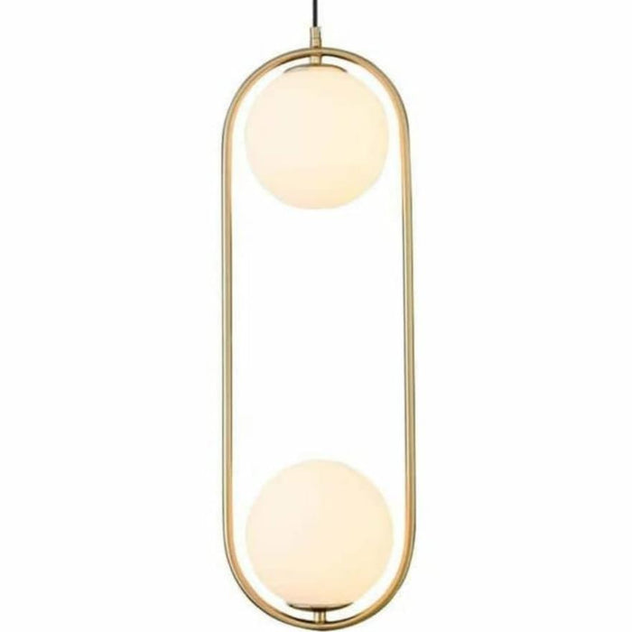 2 Light LED Gold Frost Ball Pendant Ceiling Light