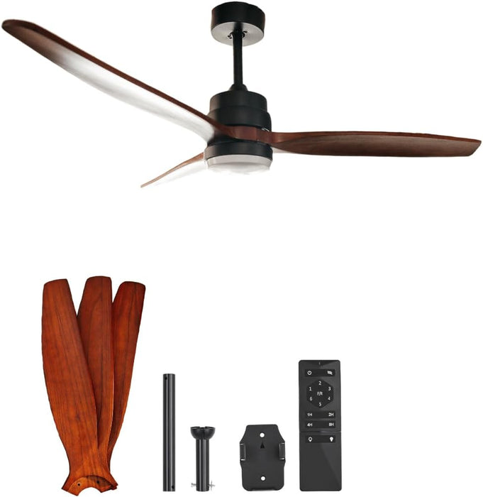 Stellar Lighting Ceiling Fan with Light and Remote 3 Dark Blades 52 Inch