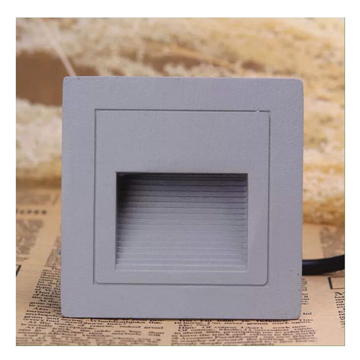 LUMINA 3W IP65 Square Waterproof Recessed Aluminum Embedded Staircase Corner Outdoor Led Step Light (Grey)Foot Light/ Starircase