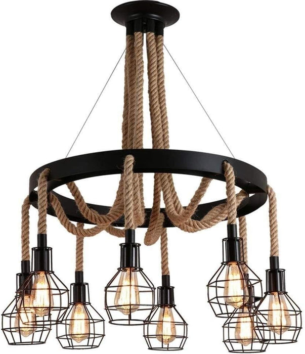 Ceiling Light Pendant lamp 8 Heads Industrial Retro Loft Chandeliers Farmhouse Restaurant Cafe Bar Decorate Pendant Lighting Indoor Lighting