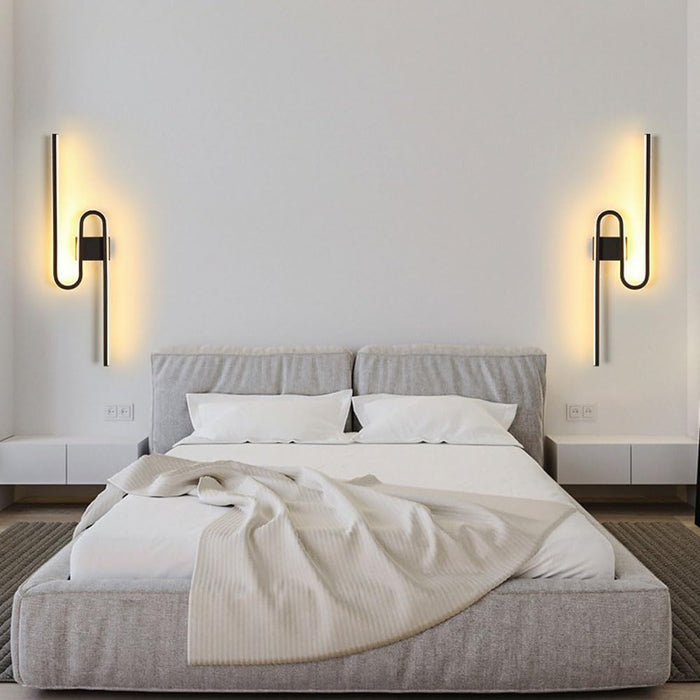 Black LED Wall Sconces 3-Tone Lighting Modern LED Bathroom Vanity Light Fixtures 23.6 Inch Linear Wall Lamp for Living Room Indoor Wall Lighting for Bedroom