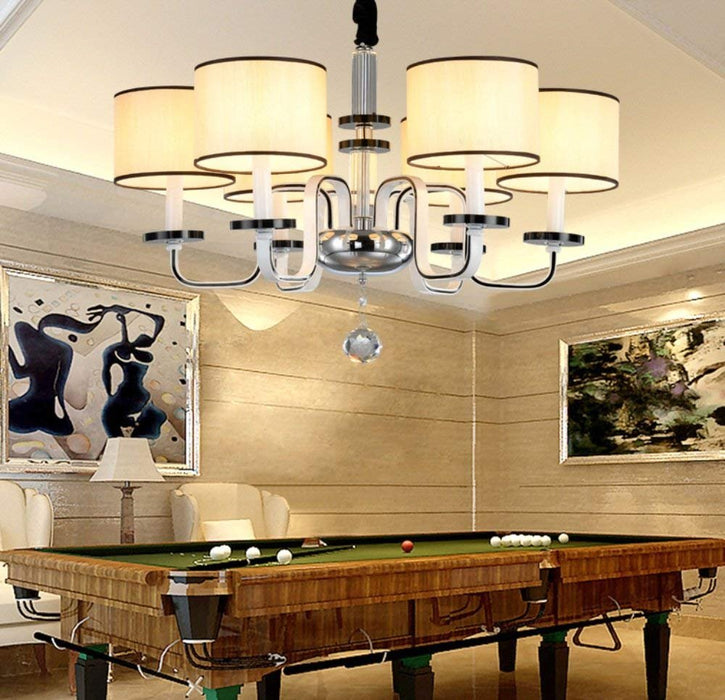 E14 6light moderne krystal krom metal lysekrone bedroom chandelier with a smoked crystal shade