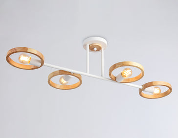 Chandelier Ambrella light white /light wood 4xE27