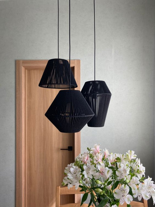 3 in 1 Rope woven lampshade shade chandelier cover for dining room dustproof rustic