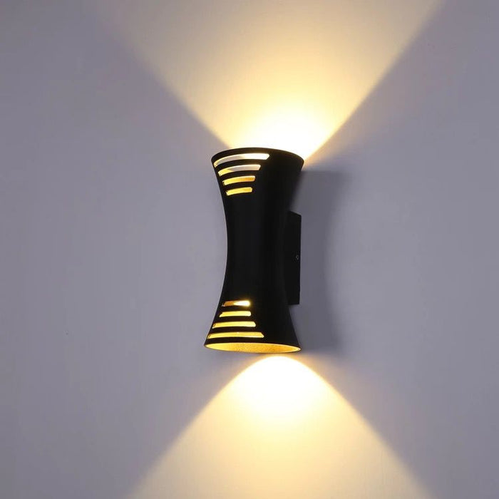 5X2 Up Down Dual-Head LED Wall Light OutdoorIndoor outdoor Wall led light black 3000k Gate Light Outdoor Lamp (Black)