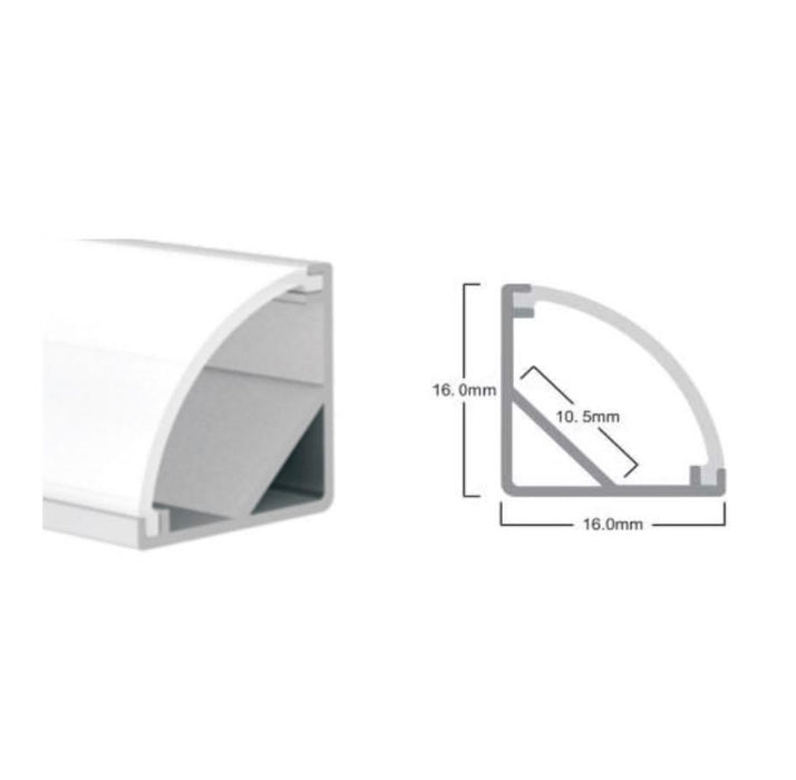 LED Extrusion SLIVER With Frosted Cover - A13 Profile (3m Complete)