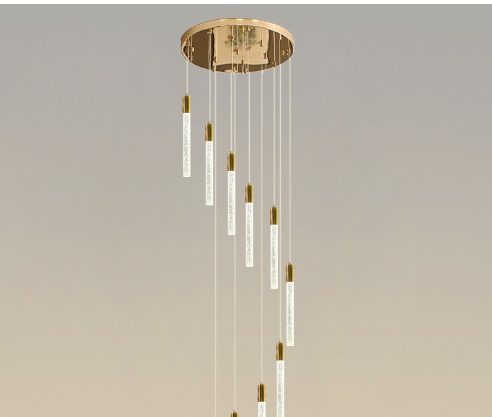 23+4 lights Modern Ceiling Chandelier Loft Staircase Living Room Crystal Hanging Lamp Nordic Art Decor Gold Long Kitchen Led Pendant2.5m led Chandelier