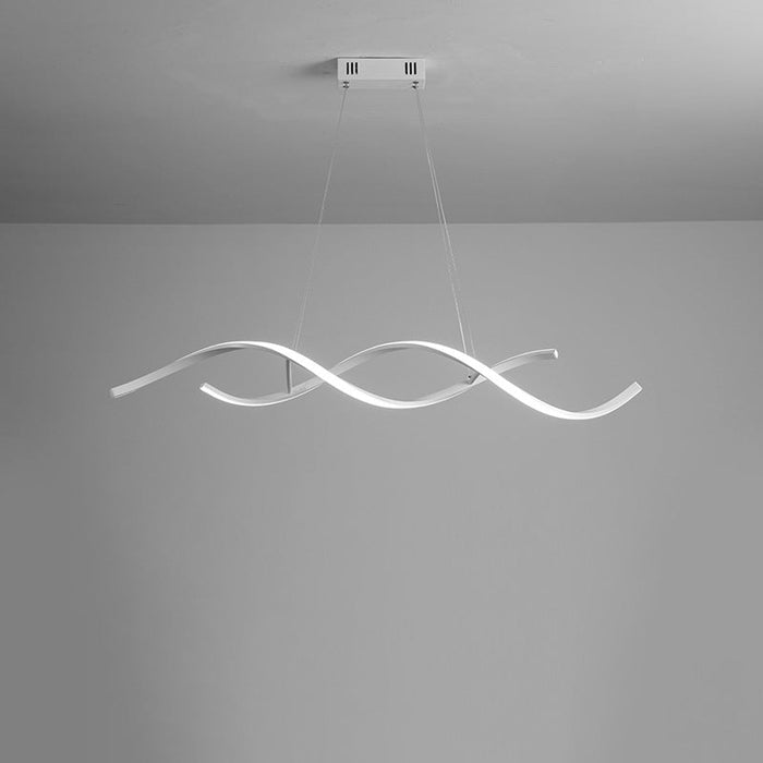 Twisted Line Dining Room LED Hanging Light Aluminium Simplicity Island Chandelier Light