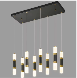 Modern Luxury Restaurant Pendant Lamp Table Light Pastoral Style Dining Spotlight Designer Long Strip LED Bar Iron Crystal