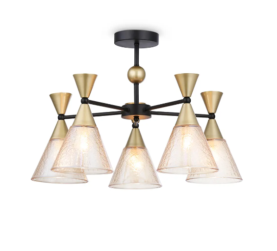 Chandelier on a rod LED Ambrella light neutral white light color black
