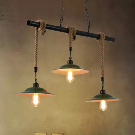 Black Barn Rope Swing Pendant Light 3-light sources