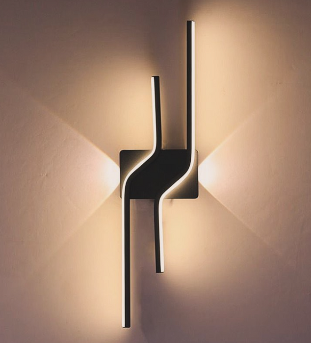 LED Wall Light Modern LED Vanity Light, Black Bathroom Light Fixtures Daylight White 4000K Wall Sconce