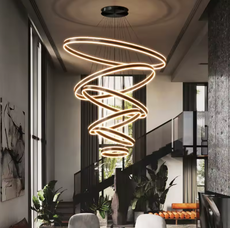 Modern decorative pendant light for dining room, interior lighting, ring, ceiling lamp, chandeliers for living room