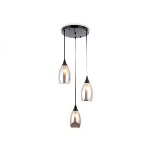 Pendant Ambrella light BK/SM black/smoky 3xE14