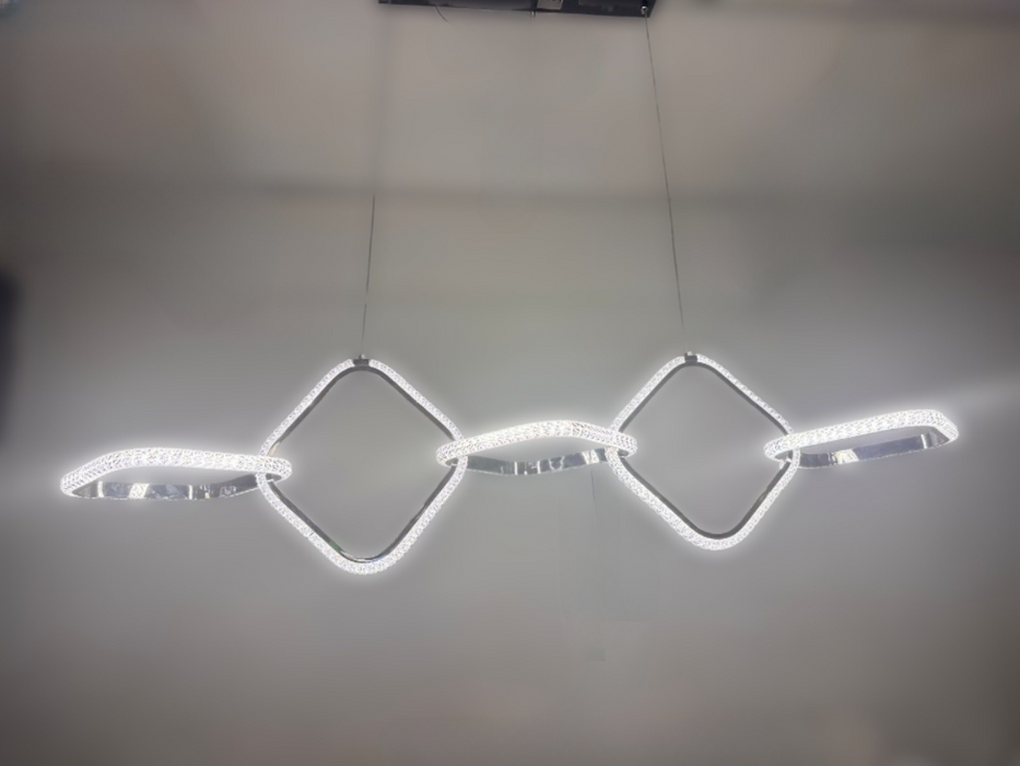 Modern LED Chandelier, Nordic Simple Ring P Light, Black Modern Hanging Light, for Dining Room, Modern Ceiling Lamp, Living Room, Foyer Light Fixtures