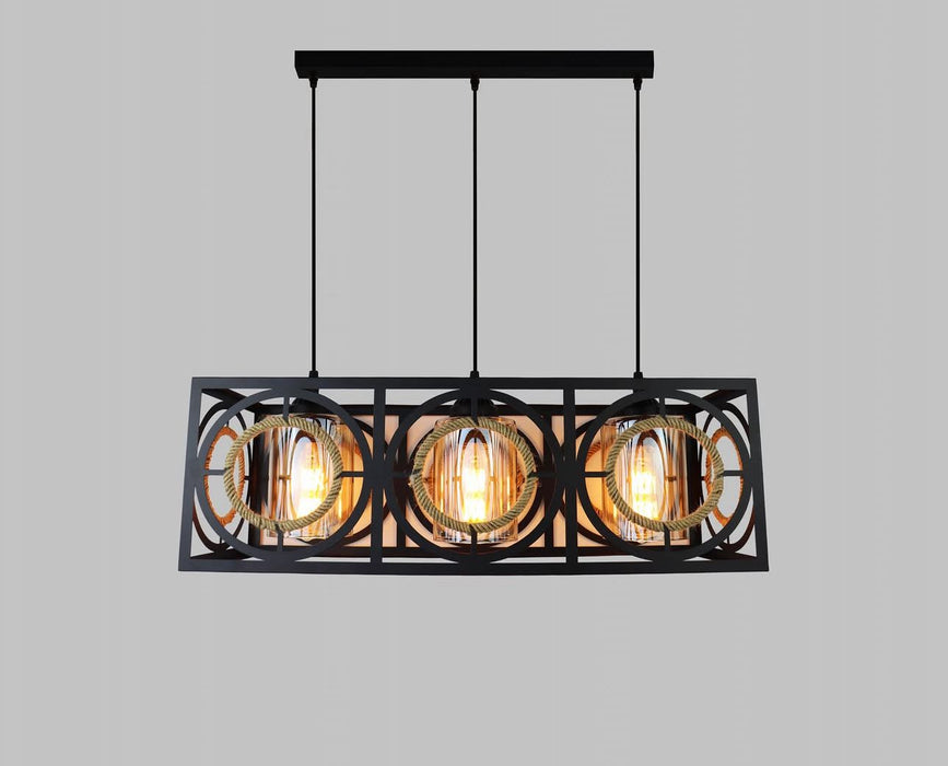 Modern Style Glass Pendant Light Iron Material Adjustable Height for Restaurant Living Room Ceiling Chandeliers