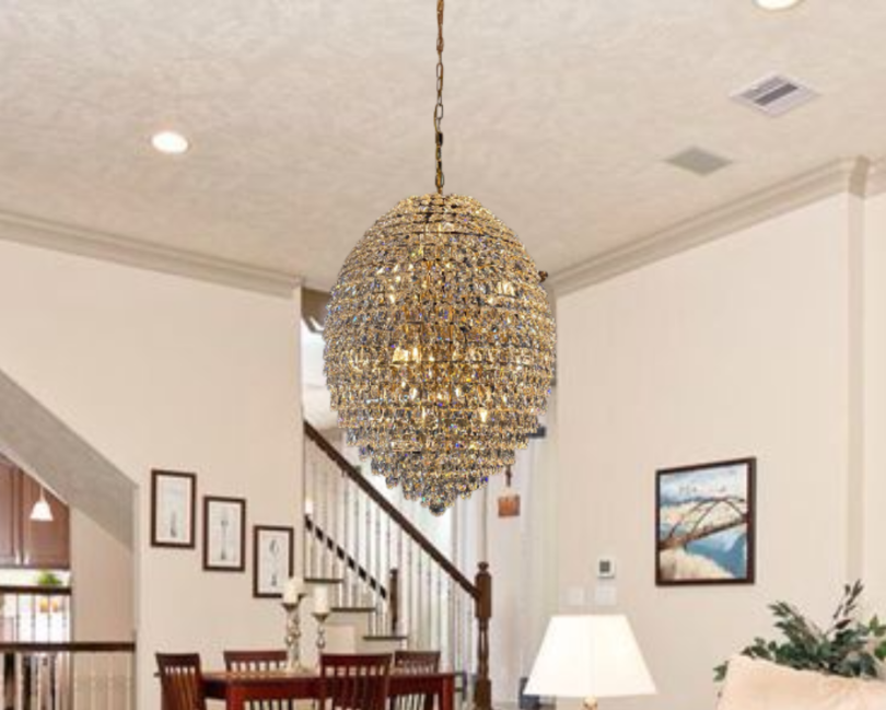 Gold Drop Crystal Chandelier (600x780mm)