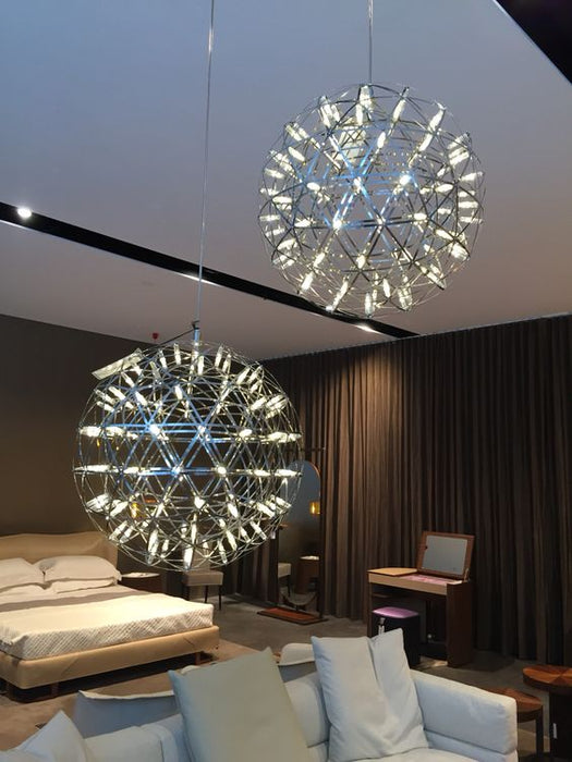 Modern Loft spark ball LED Pendant Light fixture 6500k Firework Ball stainless steel pendant Lamps home deco lighting-600