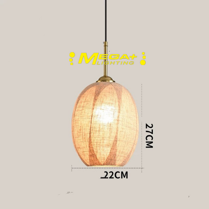 Linen Pendant Light | Handwoven Linen Shade Hanging Light Fixture