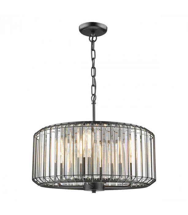 4 Light Pendant Ceiling Light Satin Black Crystal