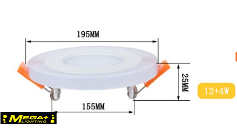Blue+White Round LED Panel Downlight 6W 9W 16W 24W Double LED Panel Lights.