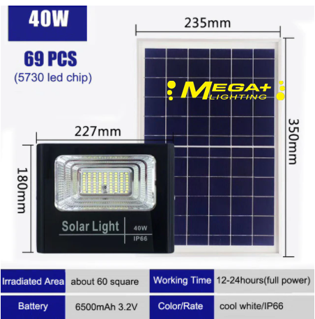 LED Solar Lights Outdoor Flood Lamp 25W 40W 60W