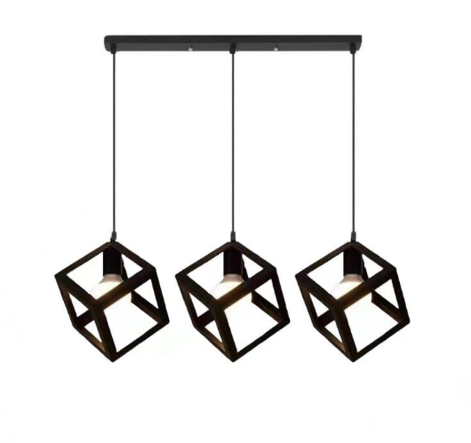 Black Metal pendant hanging light E27*3