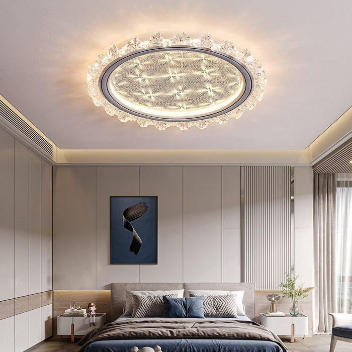 Modern Luxury Transparent Round LED Ceiling Light Adjustable Ambiance in a Sleek, Modern Design