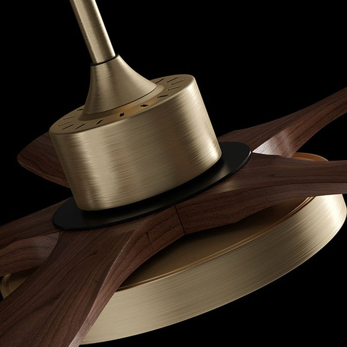 Walnut Color Blades, Standard Ceiling Fan with Light,  5 Blades, Adaptable Hanging Length, Pendant Rod, Third Gear Temperature, Residential Use, 220V-240V, 46"