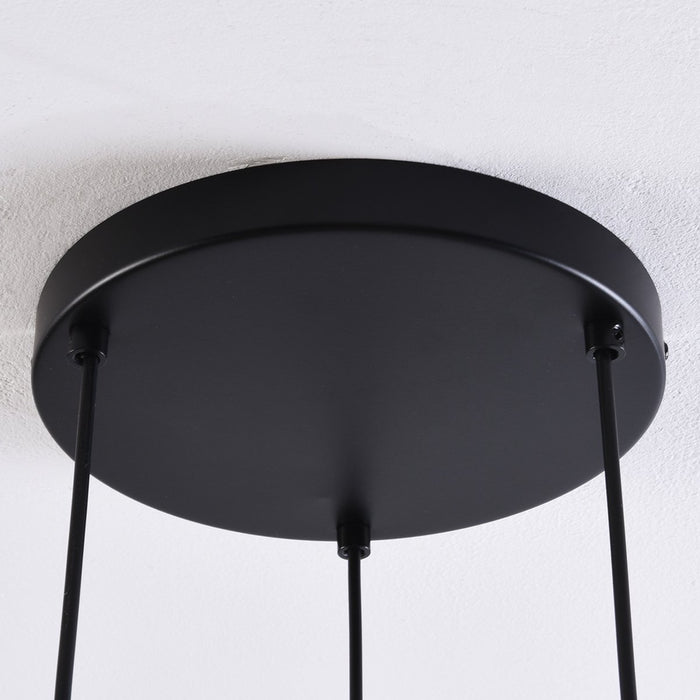 Hanging lamp 3xE27 SUPRA BLACK 3 monke galss bowl hanging pendant lamp