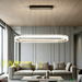 120cm oval crystal linear LED pendant light, ultra-thin luxury hanging lamp adjustable height 1-1.5m, 3 CCT 3000K 4000K 6500K gold and black frame ceiling light for dining room living area kitchen island, MEGA LIGHTING South Africa