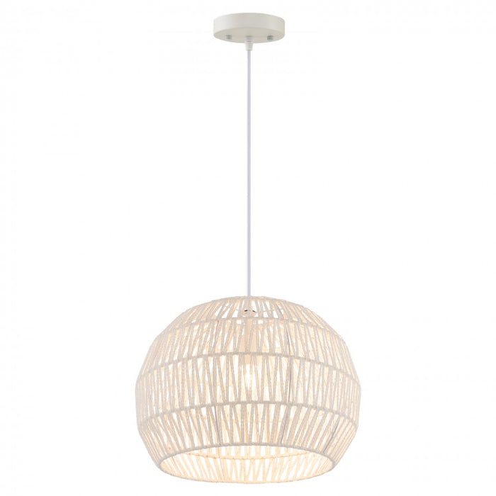 Round Farmhouse Rattan Pendant Lights with Adjustable Hanging Rope E27