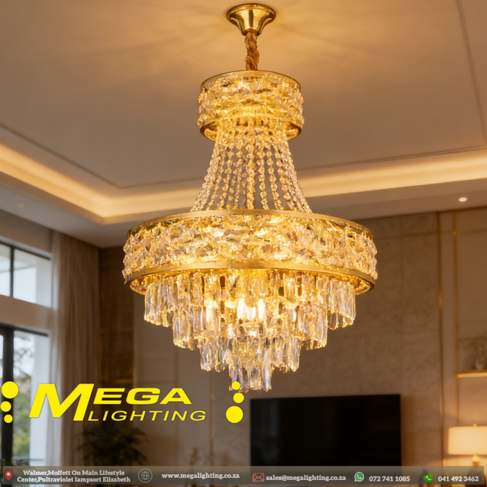 Golden Palace K9 Crystal LED Chandelier,LED Modern Luxury Villa Crystal Ceiling Pendant Lamp Chandelier Light Lighting