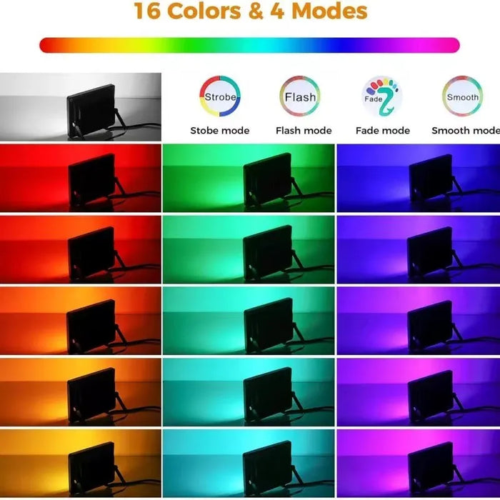 10w 50w 100w RGB LED Flood Light RGB Flood Light 10w 50w 100w RGB Reflector IP68 Waterproof LED Spotlight 110V/220V Projector Lamp Outdoor Garden Lighting