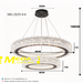 2-Tier Double Ring Crystal LED Chandelier 60/40cm 3-Colour Dimmable 100cm Adjustable Height Luxury Pendant Light MEGA LIGHTING South Africa
