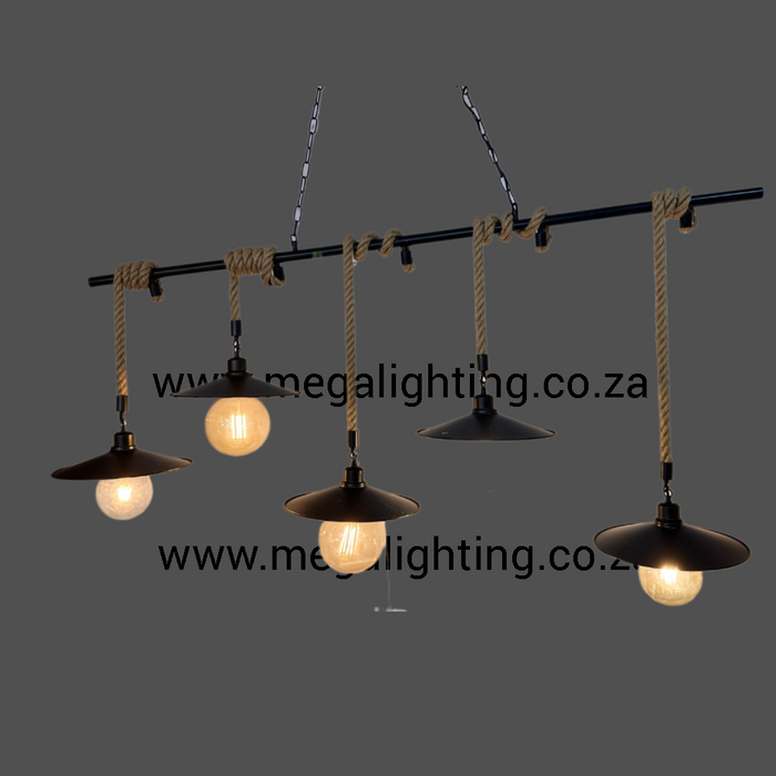 Barn Rope Swing Pendant Light  5-light sources