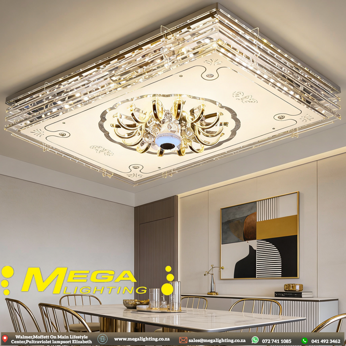 Luxury Crystal Ceiling Light with Bluetooth Speaker (790X590MM)
