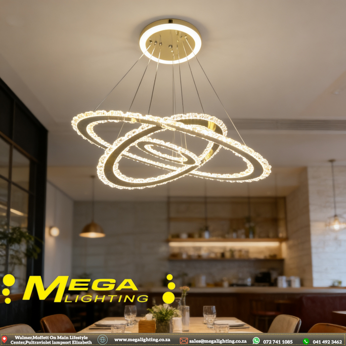 3-Ring Modern Oval LED Pendant Chandelier | Living Room Ceiling Light | South Africa | MEGA LIGHTING