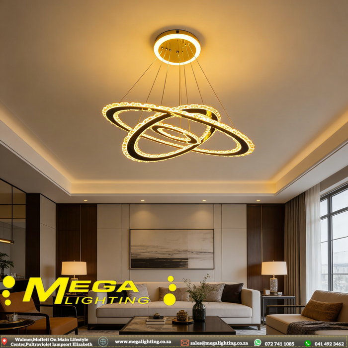 3-Ring Modern Oval LED Pendant Chandelier | Living Room Ceiling Light | South Africa | MEGA LIGHTING