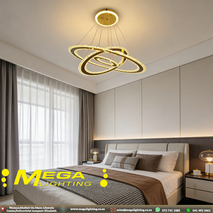 3-Ring Modern Oval LED Pendant Chandelier | Living Room Ceiling Light | South Africa | MEGA LIGHTING