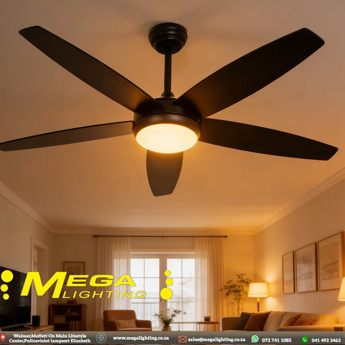 52inch Wood Ceiling Fan with Light 5 Dual Blades Ceiling Fan with light and Remote 6 Speed Levels LED Dimmable Reversible Function for Farmhouse Bedroom Living Room