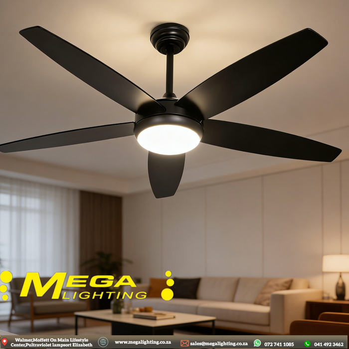52inch Wood Ceiling Fan with Light 5 Dual Blades Ceiling Fan with light and Remote 6 Speed Levels LED Dimmable Reversible Function for Farmhouse Bedroom Living Room