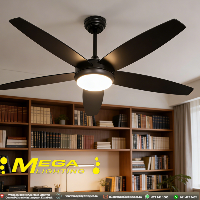 52inch Wood Ceiling Fan with Light 5 Dual Blades Ceiling Fan with light and Remote 6 Speed Levels LED Dimmable Reversible Function for Farmhouse Bedroom Living Room