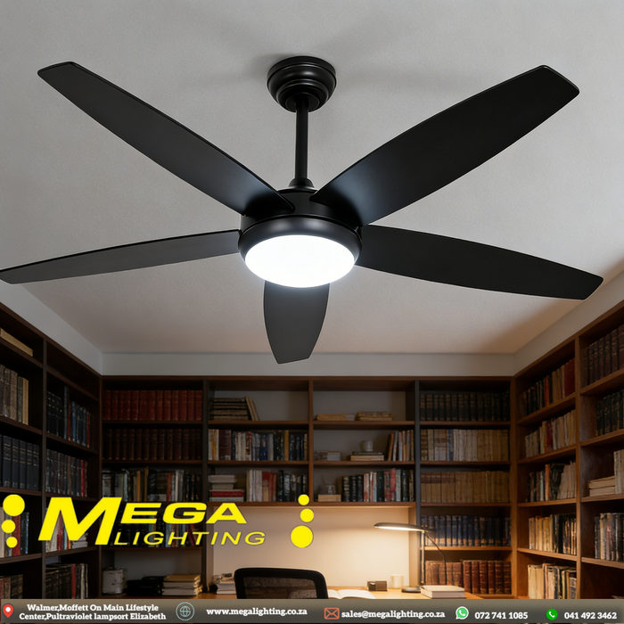 52inch Wood Ceiling Fan with Light 5 Dual Blades Ceiling Fan with light and Remote 6 Speed Levels LED Dimmable Reversible Function for Farmhouse Bedroom Living Room