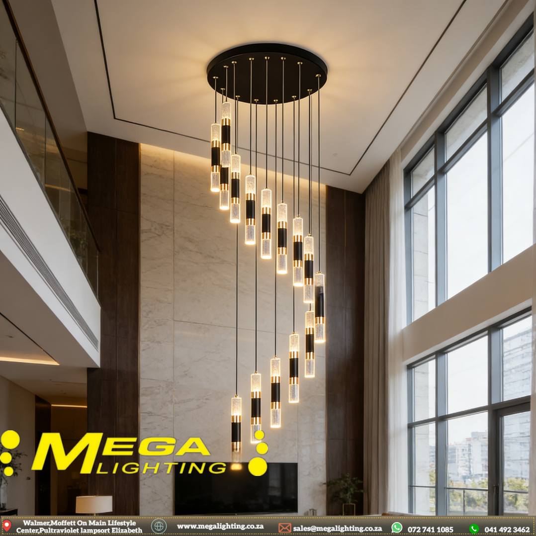23+4 LED Villa Stairwell Long Line Chandelier | Duplex Luxury Living ...