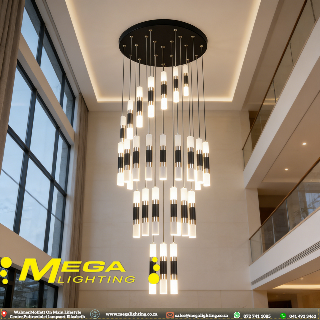 23+4 LED Villa Stairwell Long Line Chandelier | Duplex Luxury Living ...