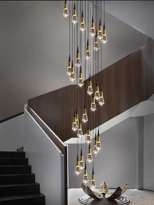 24+6-light Large Chandeliers for High Ceiling Dimmable High Ceiling Chandelier